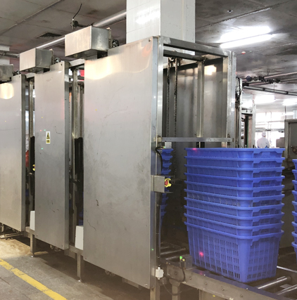 安徽某酱卤食品自动化拆盘叠盘调试